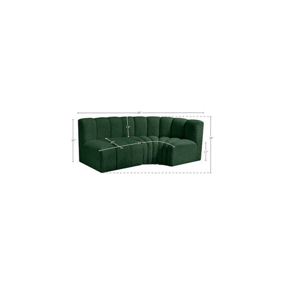 Arc Green Boucle Fabric Modular Sofa