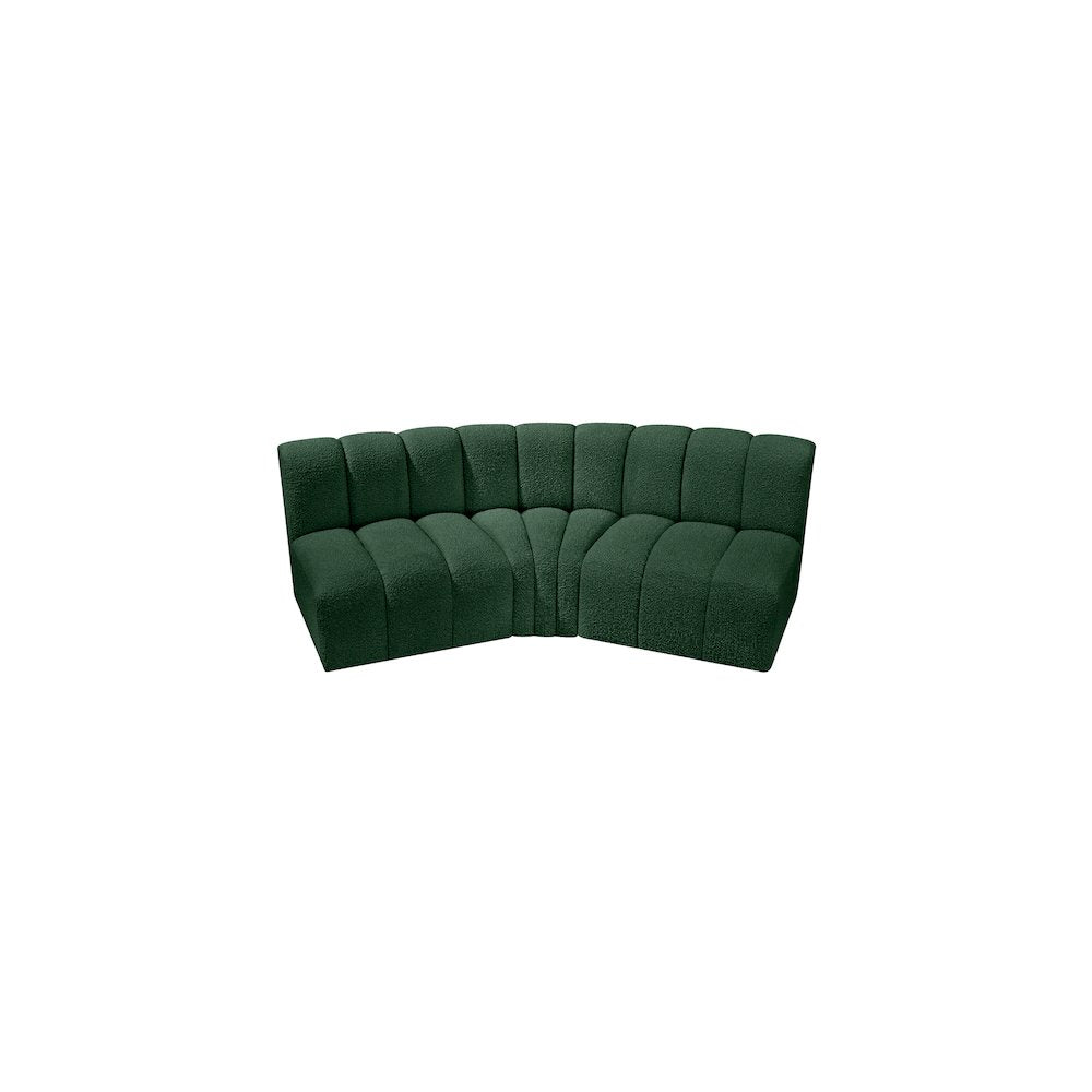Arc Green Boucle Fabric Modular Sofa