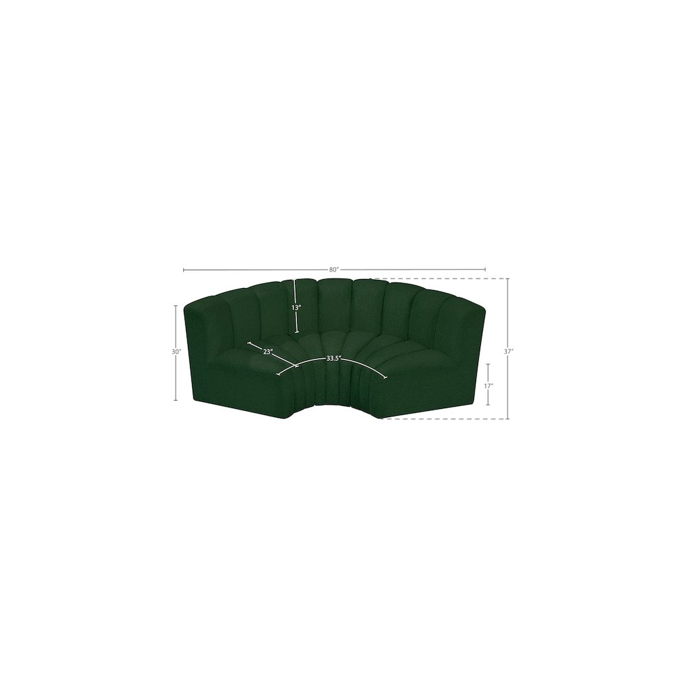 Arc Green Boucle Fabric Modular Sofa