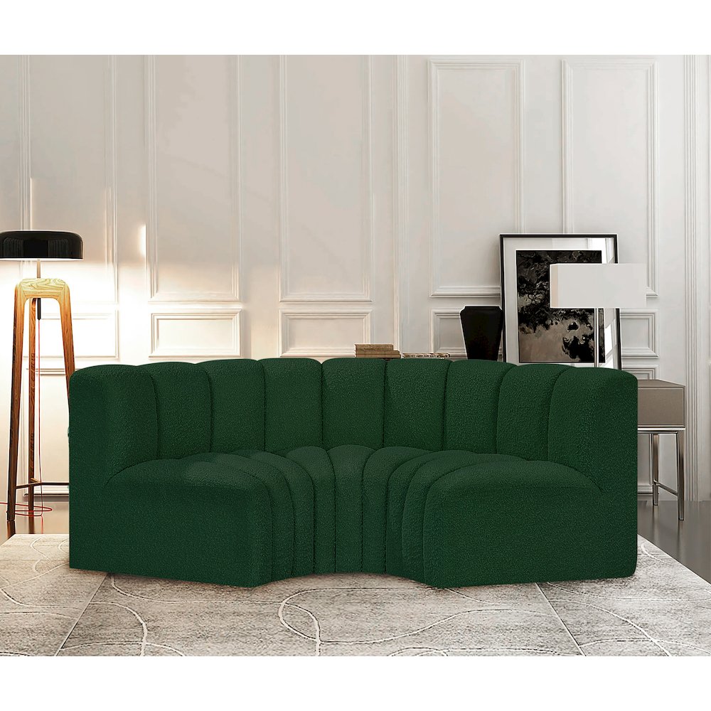 Arc Green Boucle Fabric Modular Sofa