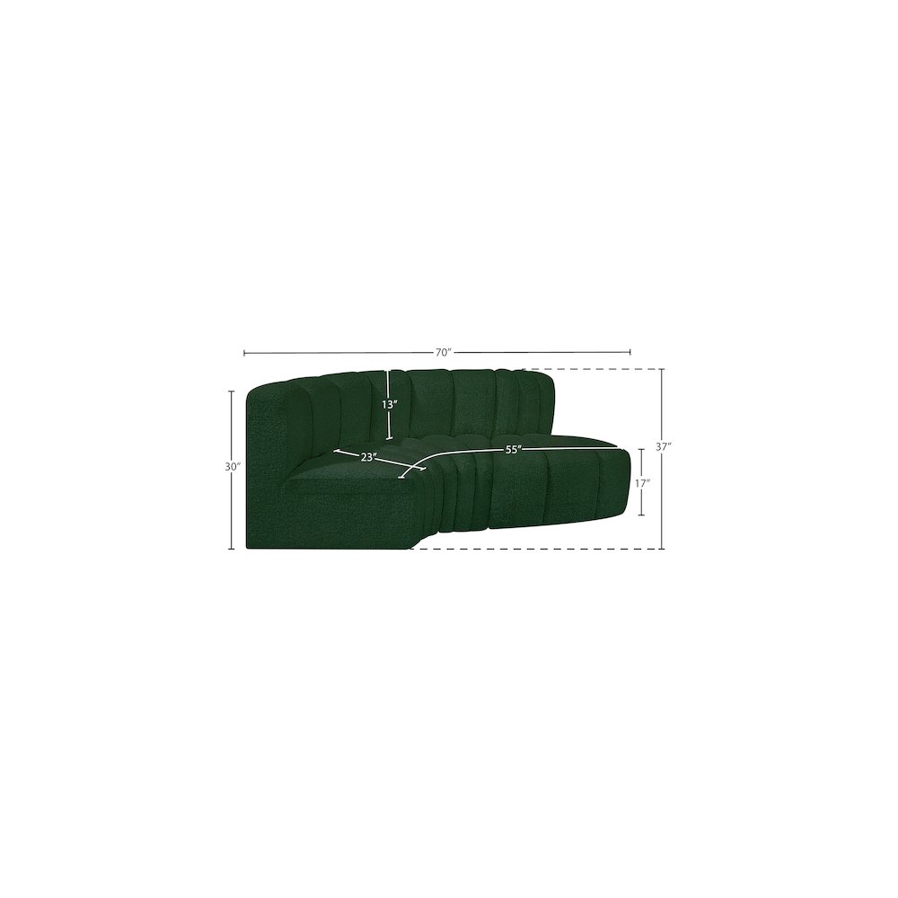 Arc Green Boucle Fabric Modular Sofa
