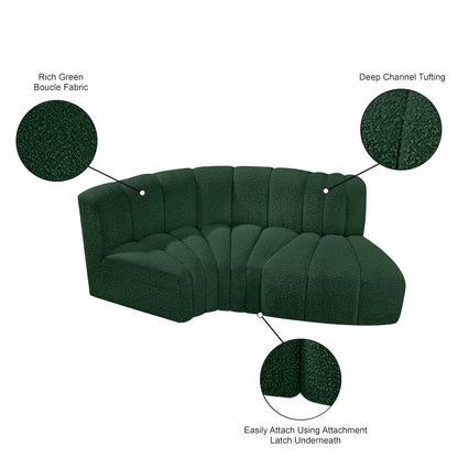 Arc Green Boucle Fabric Modular Sofa