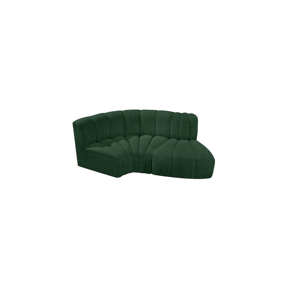 Arc Green Boucle Fabric Modular Sofa