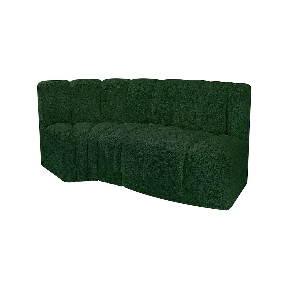 Arc Green Boucle Fabric Modular Sofa