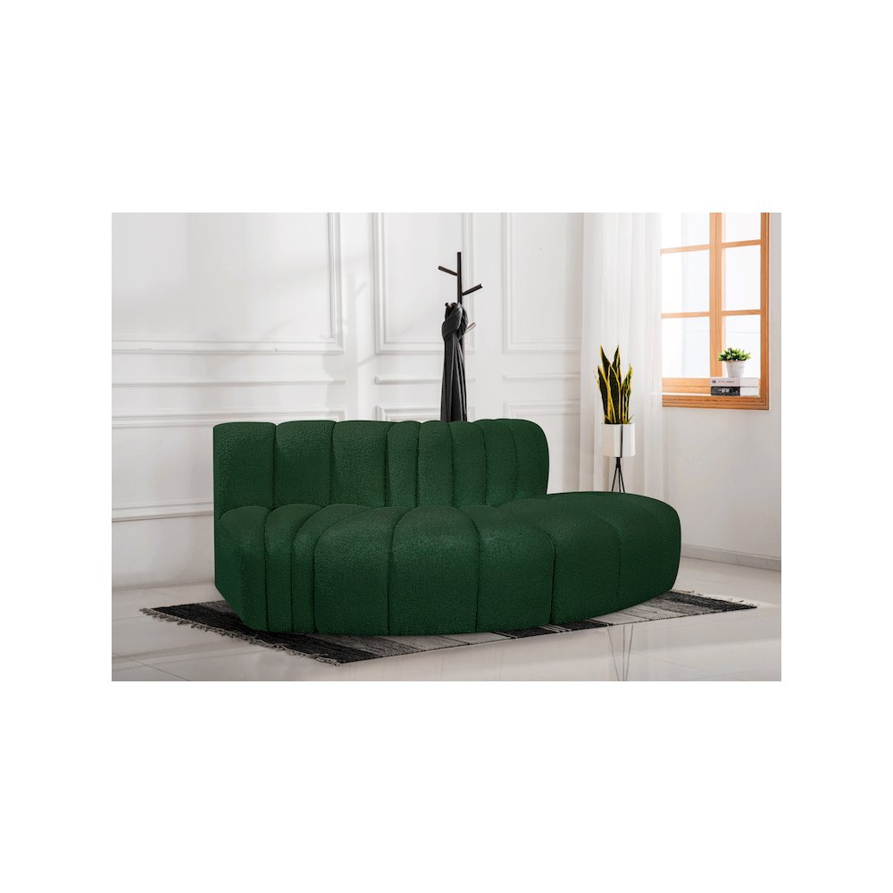 Arc Green Boucle Fabric Modular Sofa