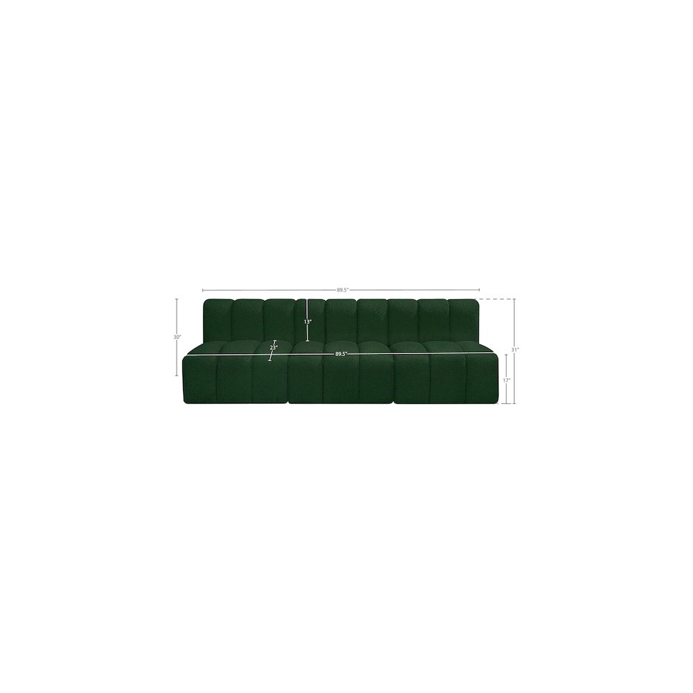 Arc Green Boucle Fabric Modular Sofa