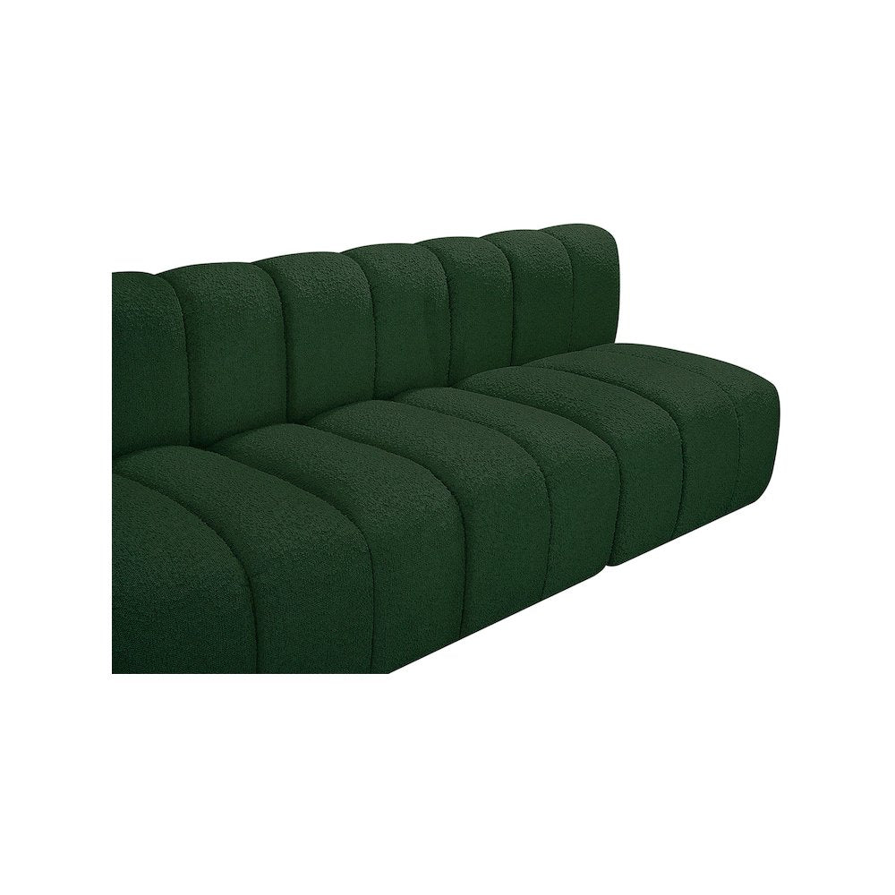 Arc Green Boucle Fabric Modular Sofa