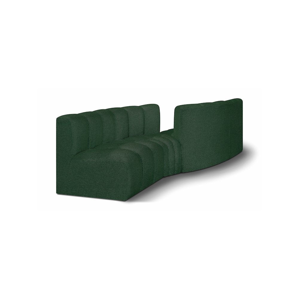 Arc Green Boucle Fabric Modular Sofa