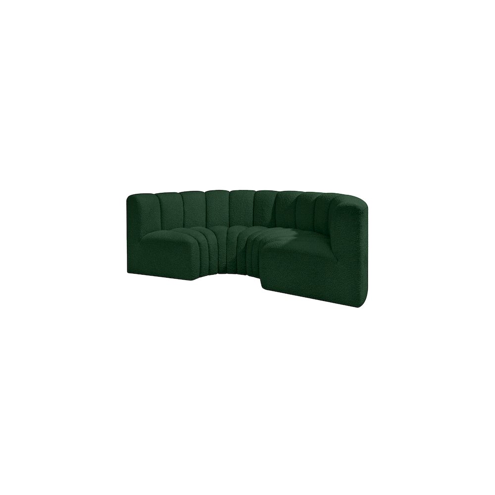 Arc Green Boucle Fabric Modular Sofa