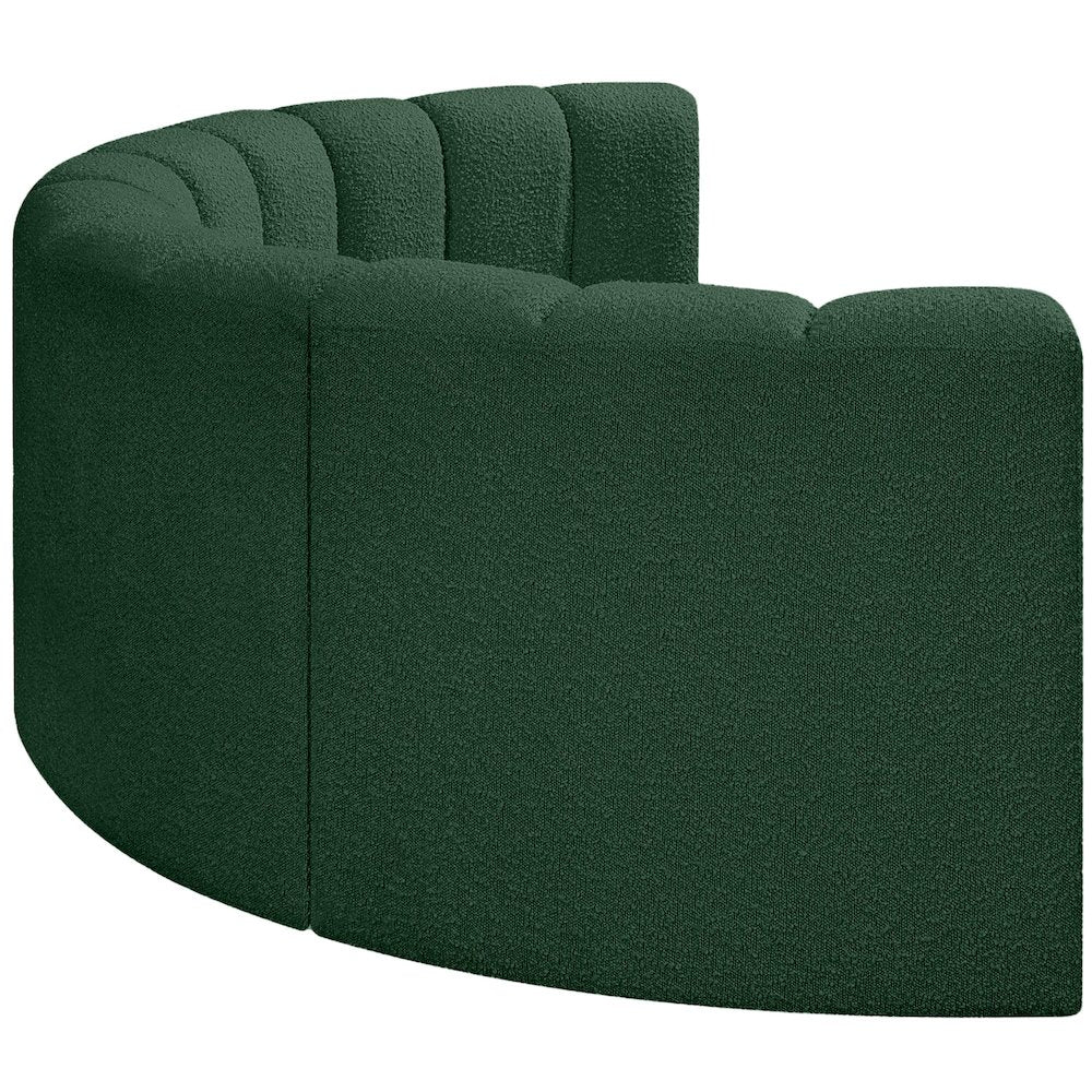 Arc Green Boucle Fabric Modular Sofa