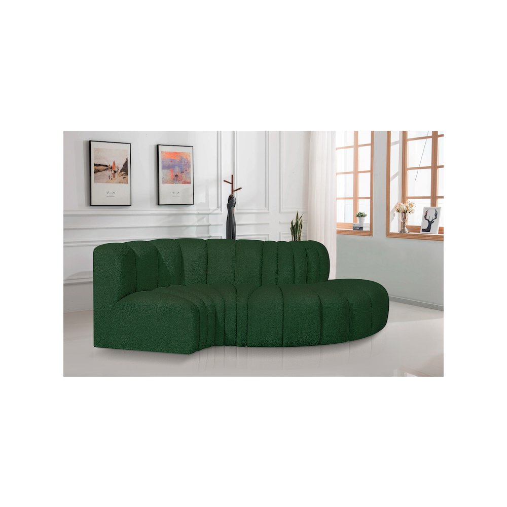 Arc Green Boucle Fabric Modular Sofa