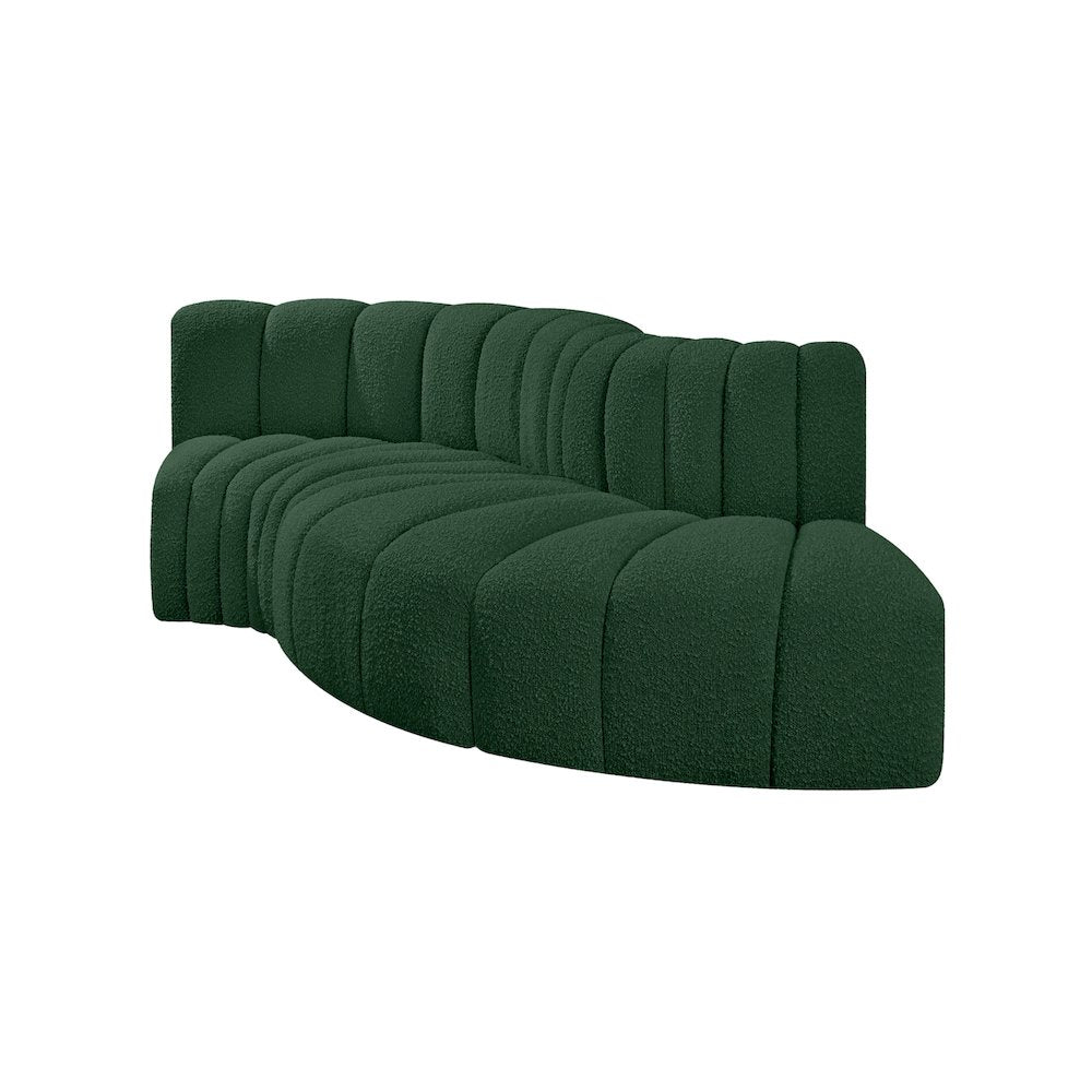 Arc Green Boucle Fabric Modular Sofa