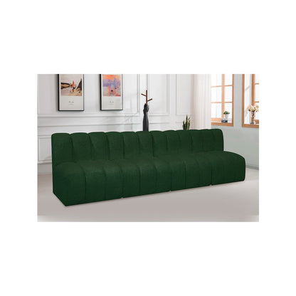 Arc Green Boucle Fabric Modular Sofa