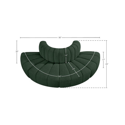 Arc Green Boucle Fabric Modular Sofa