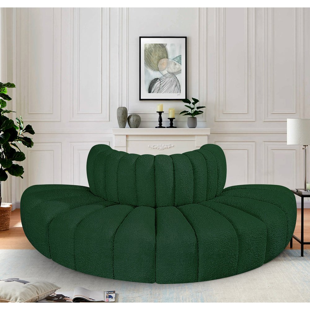 Arc Green Boucle Fabric Modular Sofa