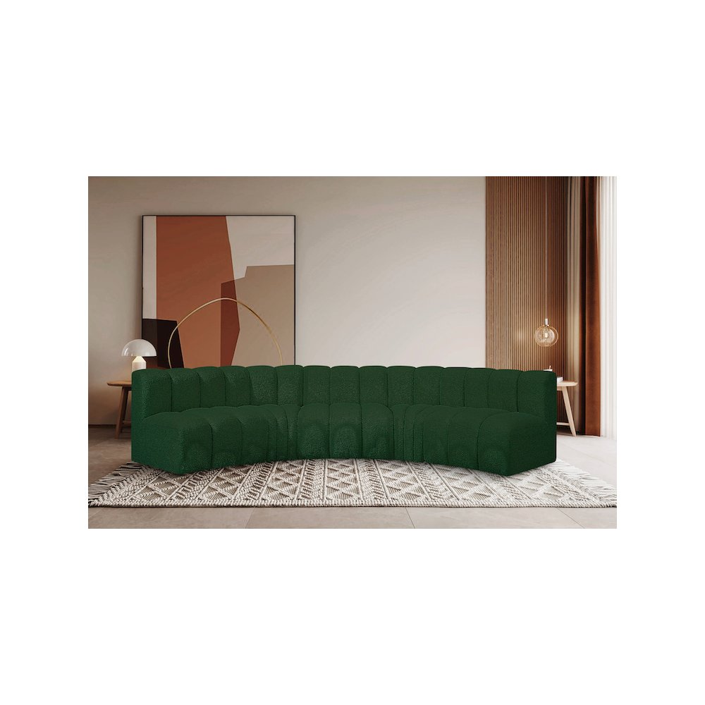 Arc Green Boucle Fabric Modular Sofa