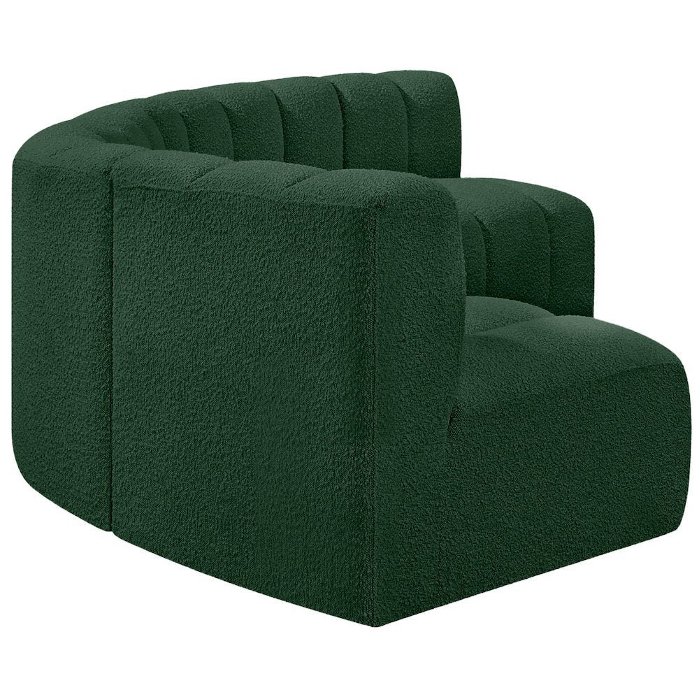 Arc Green Boucle Fabric Modular Sofa