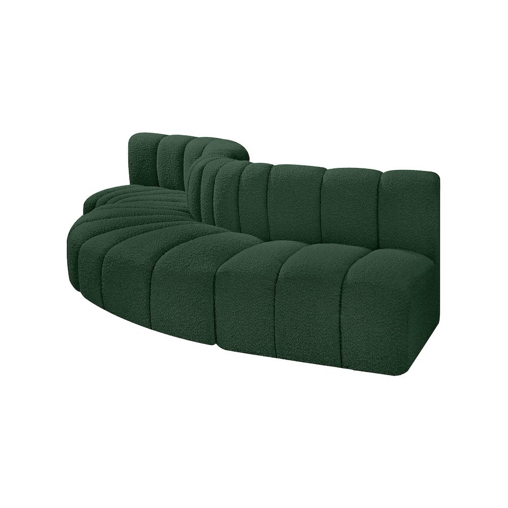 Arc Green Boucle Fabric Modular Sofa