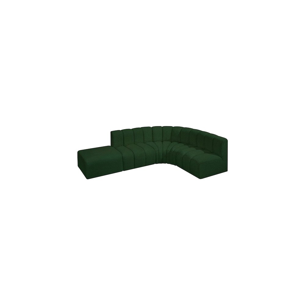 Arc Green Boucle Fabric Modular Sofa