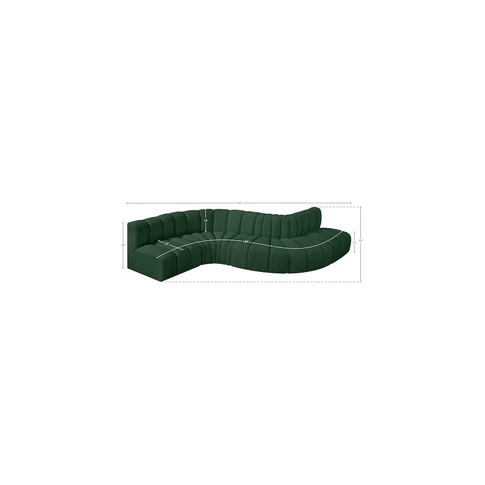 Arc Green Boucle Fabric Modular Sofa