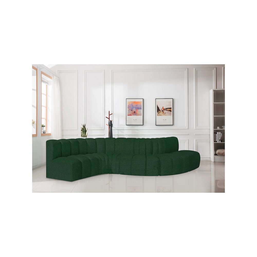 Arc Green Boucle Fabric Modular Sofa