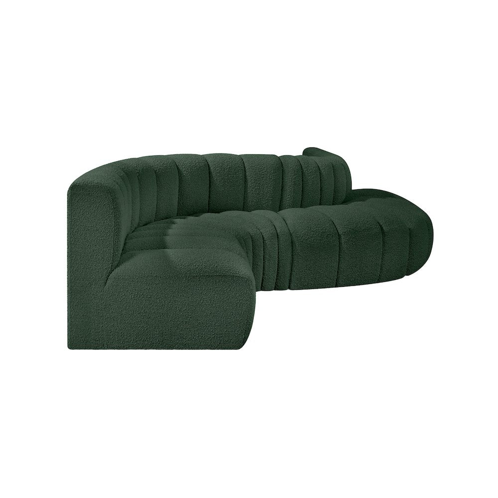 Arc Green Boucle Fabric Modular Sofa