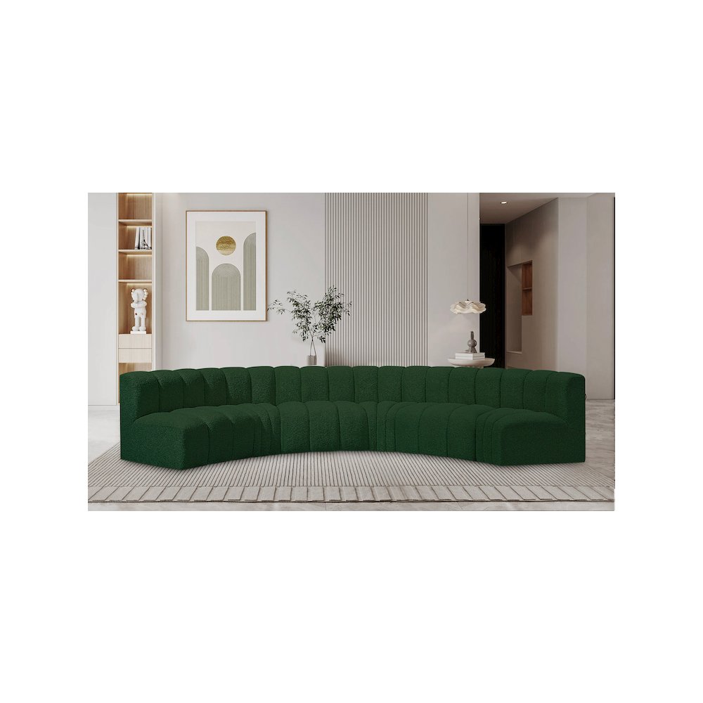 Arc Green Boucle Fabric Modular Sofa