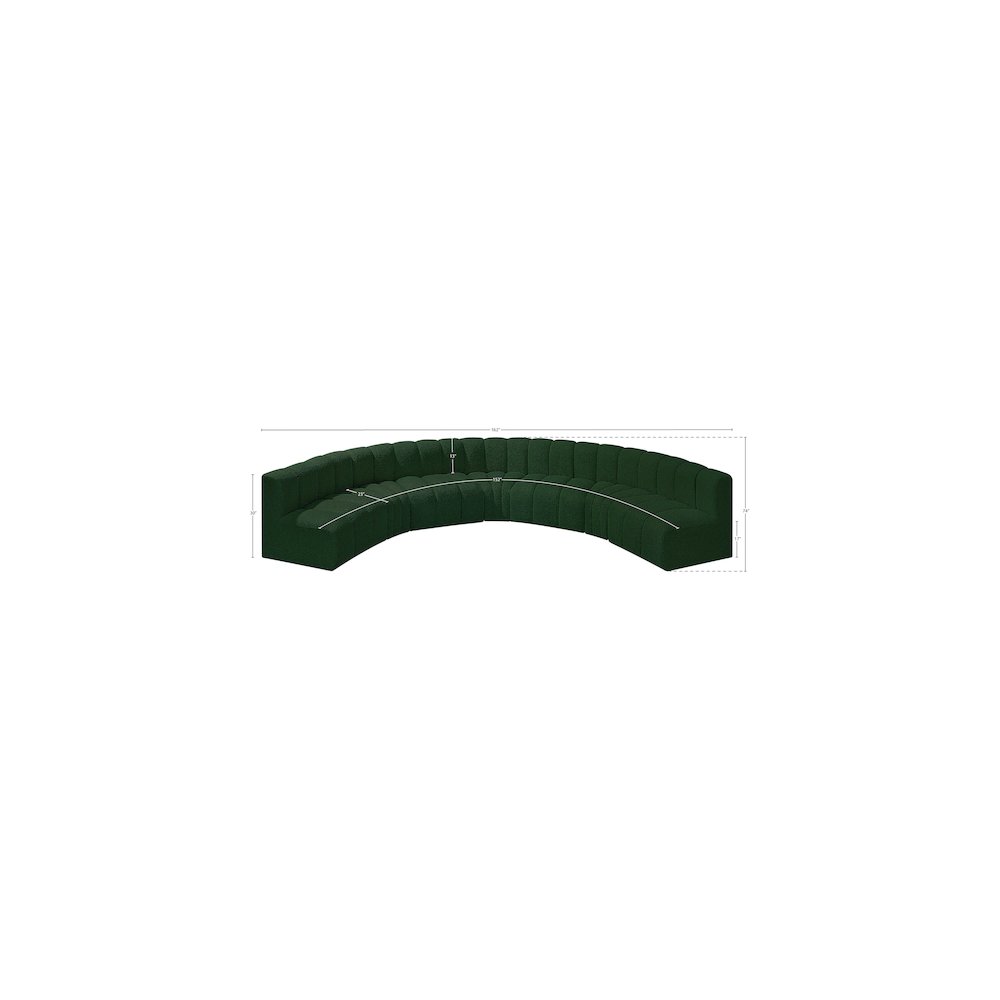 Arc Green Boucle Fabric Modular Sofa