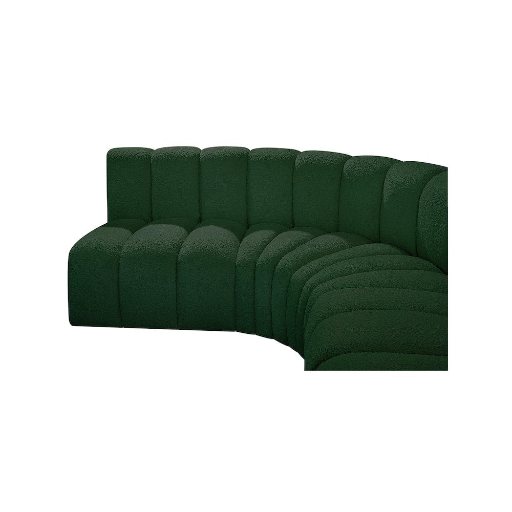 Arc Green Boucle Fabric Modular Sofa