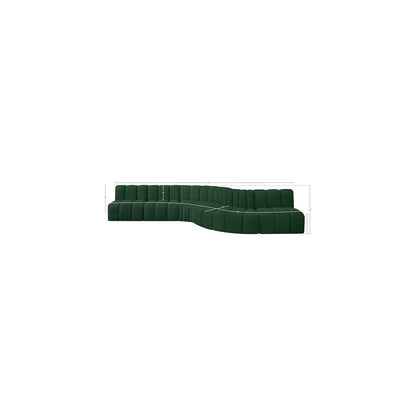 Arc Green Boucle Fabric Modular Sofa