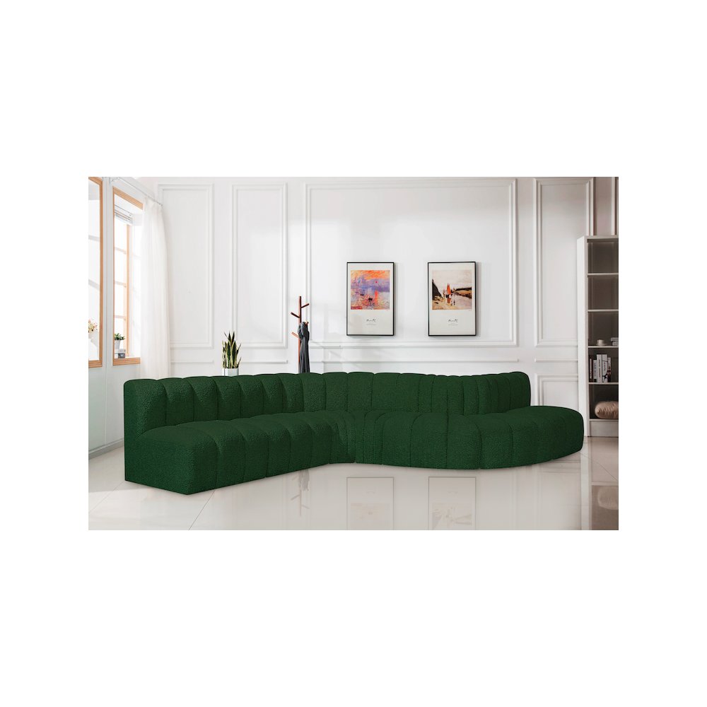 Arc Green Boucle Fabric Modular Sofa