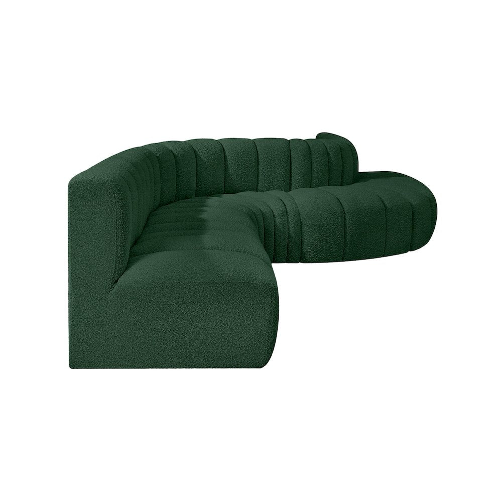 Arc Green Boucle Fabric Modular Sofa