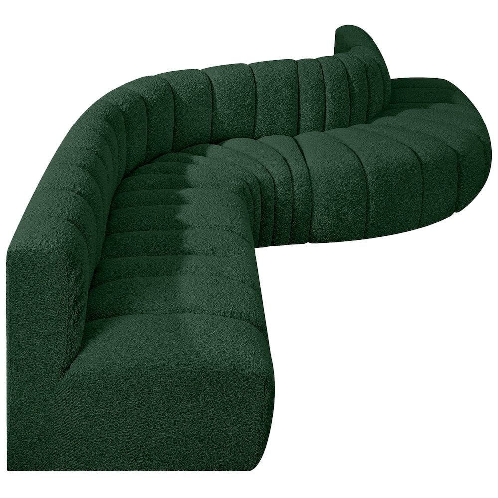 Arc Green Boucle Fabric Modular Sofa
