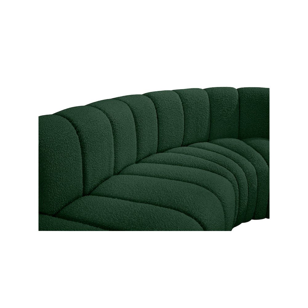 Arc Green Boucle Fabric Modular Sofa
