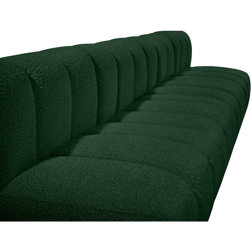 Arc Green Boucle Fabric Modular Sofa