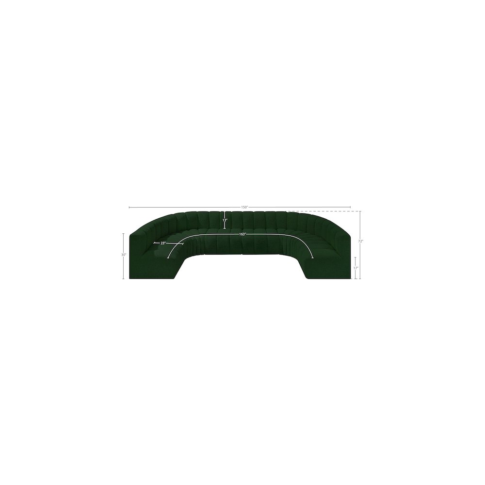 Arc Green Boucle Fabric Modular Sofa