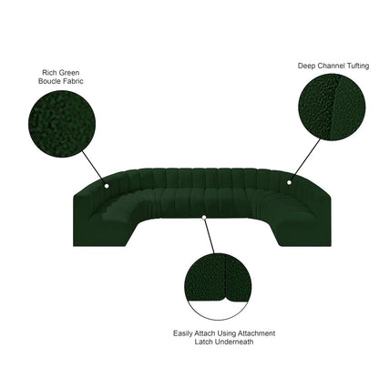 Arc Green Boucle Fabric Modular Sofa