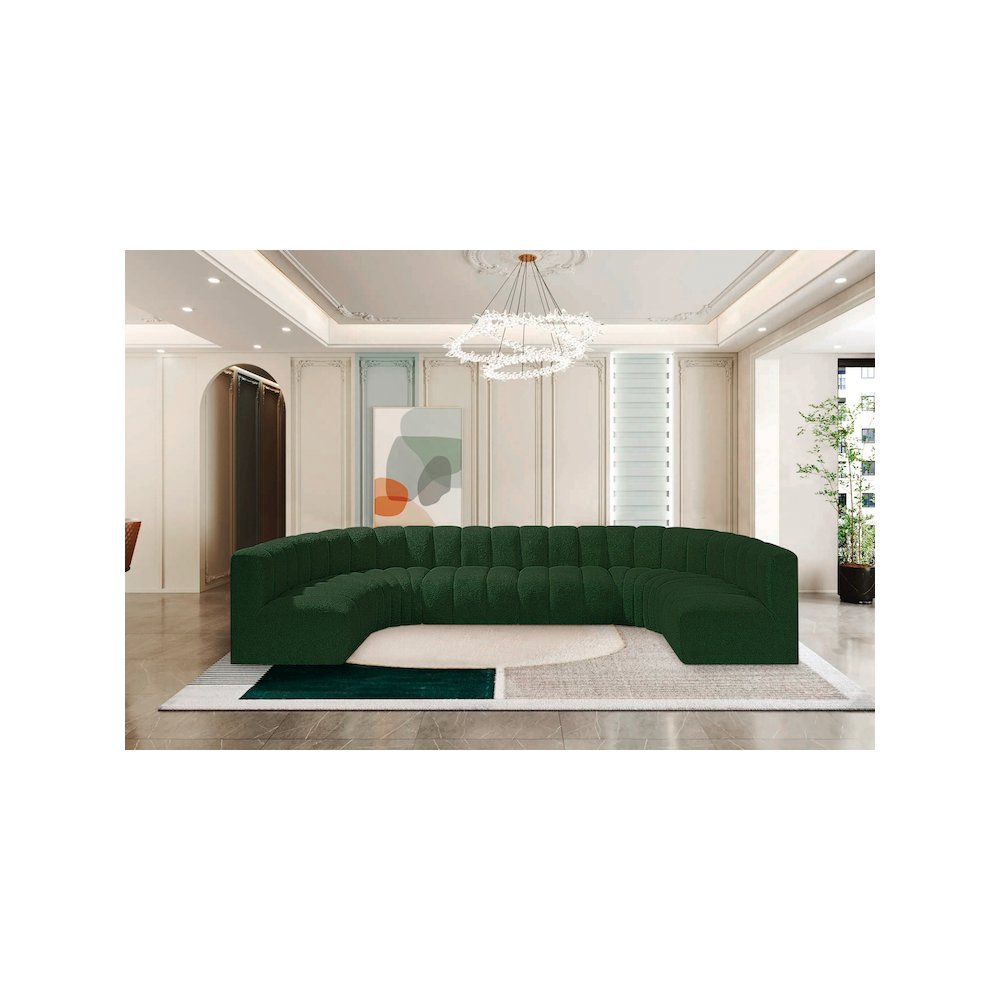 Arc Green Boucle Fabric Modular Sofa