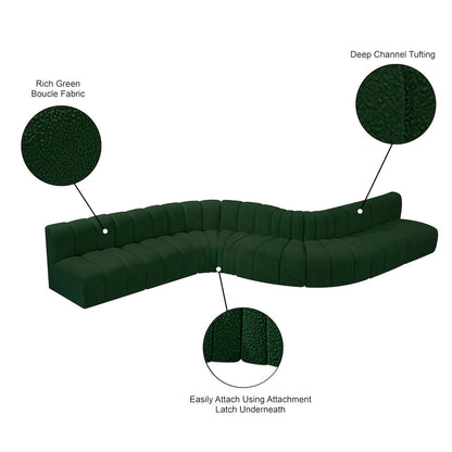 Arc Green Boucle Fabric Modular Sofa