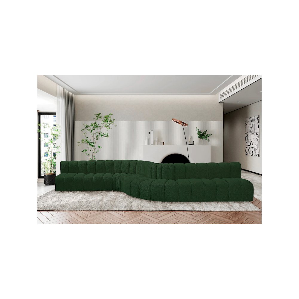Arc Green Boucle Fabric Modular Sofa