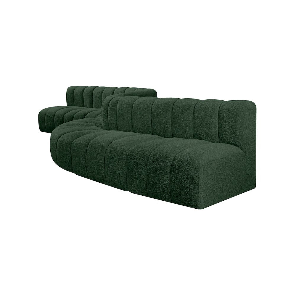 Arc Green Boucle Fabric Modular Sofa
