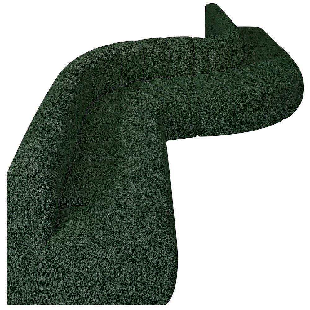 Arc Green Boucle Fabric Modular Sofa