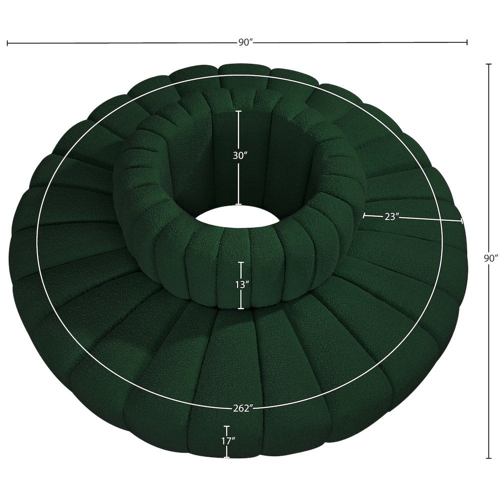 Arc Green Boucle Fabric Modular Sofa
