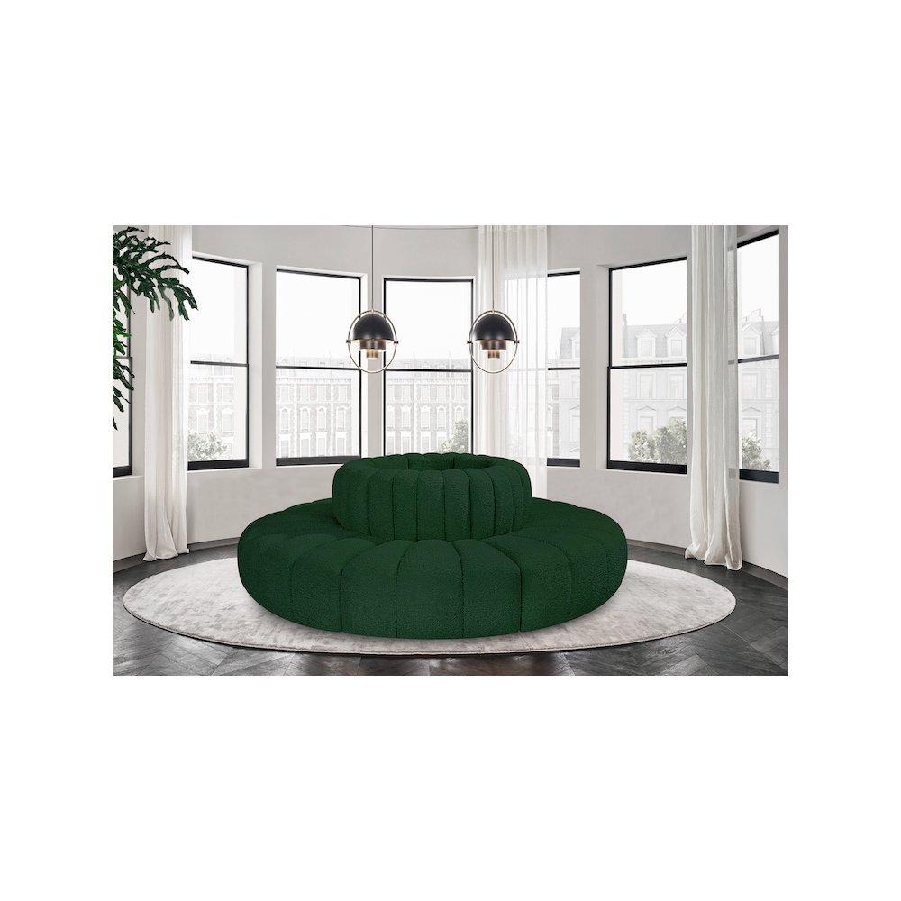 Arc Green Boucle Fabric Modular Sofa