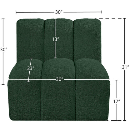 Arc Green Boucle Fabric Straight Chair