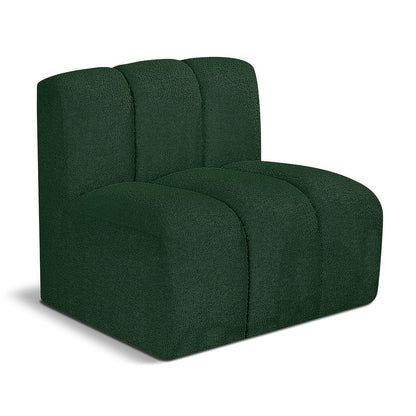 Arc Green Boucle Fabric Straight Chair