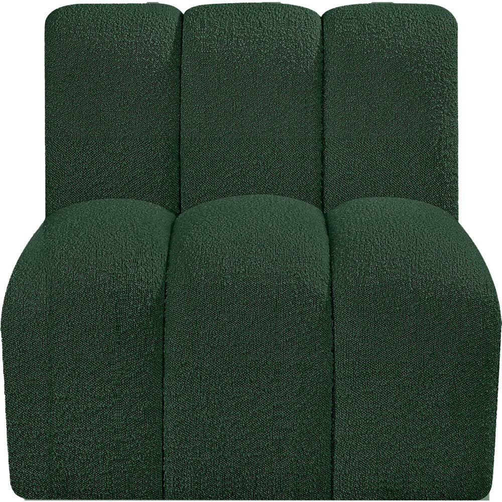 Arc Green Boucle Fabric Straight Chair