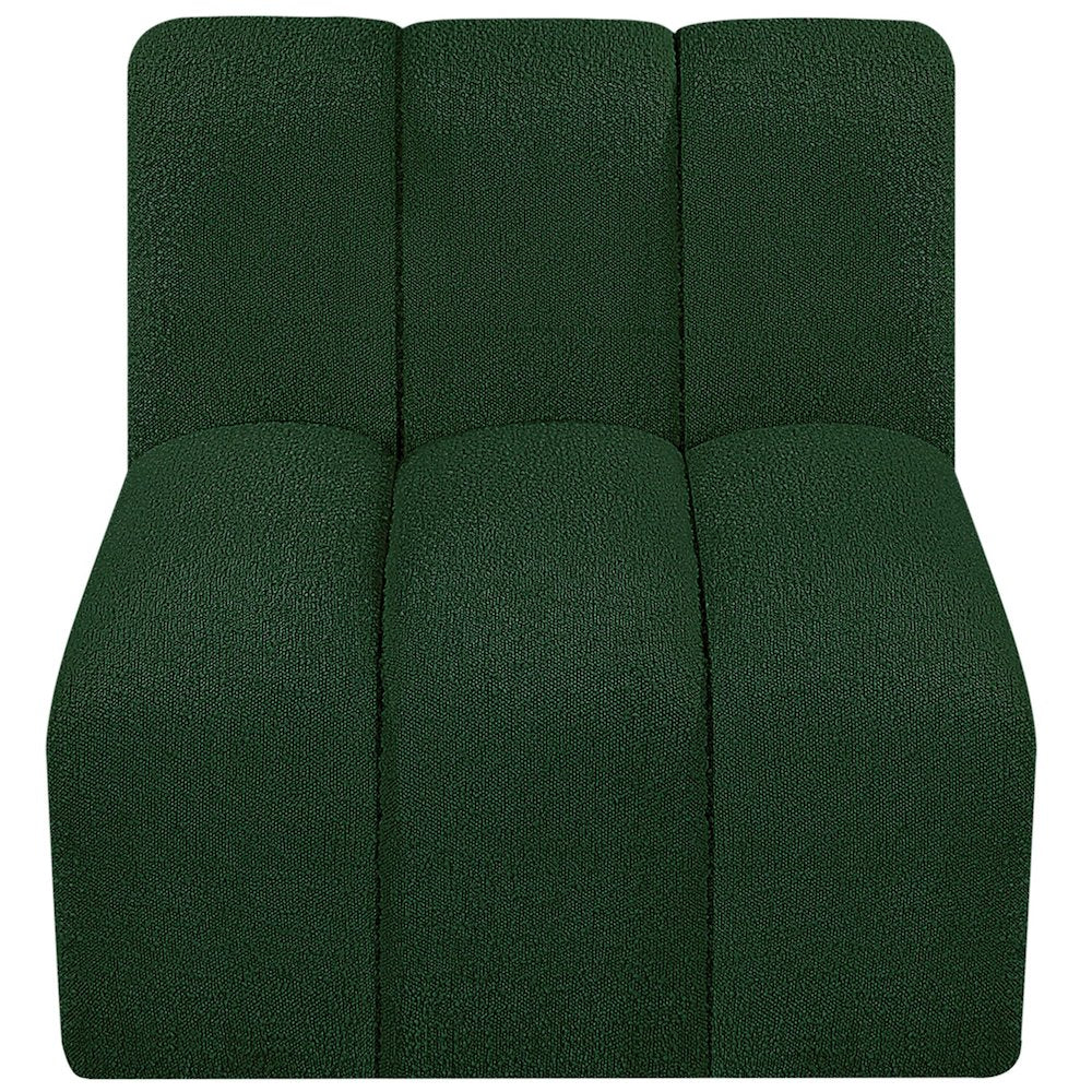 Arc Green Boucle Fabric Straight Chair