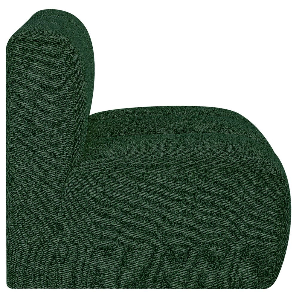 Arc Green Boucle Fabric Straight Chair