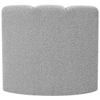 Arc Grey Boucle Fabric Curved Corner